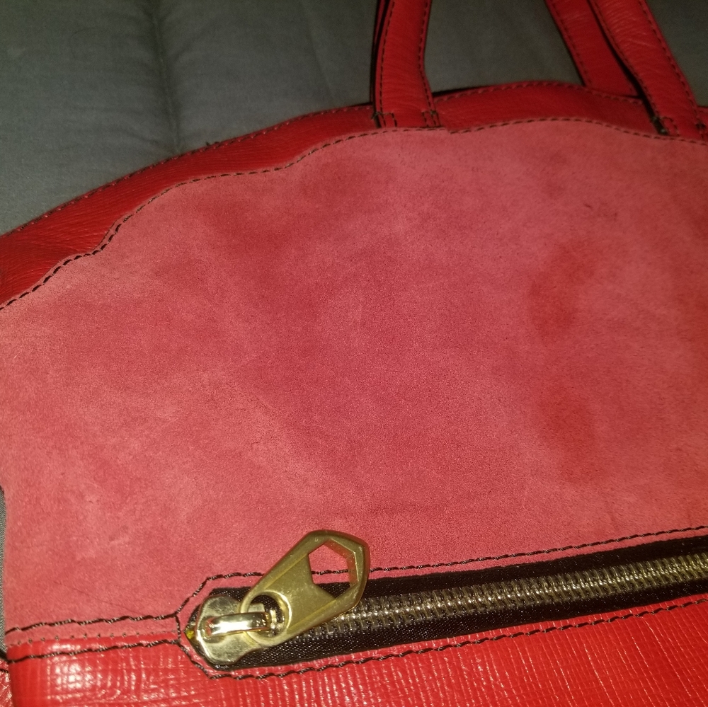 OrYany Red Suede and Leather Satchel - Picture 4 of 14